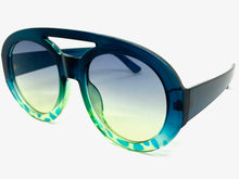 Oversized Classic Vintage Retro Style SUNGLASSES Large Teal Frame 2464