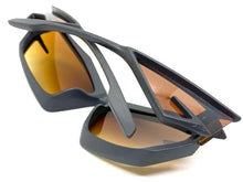 Oversized Modern Futuristic Sporty Wrap SUNGLASSES Large Dark Gray Frame P0028 E1865