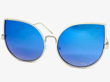 Oversized Exaggerated Vintage Retro Style SUNGLASSES Large Silver Frame 4125