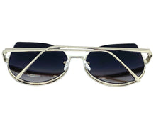 Oversized Exaggerated Vintage Retro Style SUNGLASSES Large Silver Frame 4125