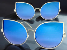 Oversized Exaggerated Vintage Retro Style SUNGLASSES Large Silver Frame 4125