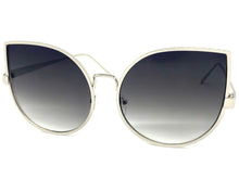 Oversized Exaggerated Vintage Retro Style SUNGLASSES Large Silver Frame 4125
