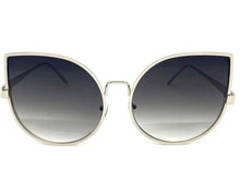 Oversized Exaggerated Vintage Retro Style SUNGLASSES Large Silver Frame 4125