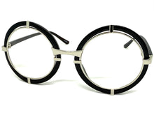 Classic Elegant Vintage Retro Style Clear Lens EYEGLASSES Round Black & Silver Frame 8139
