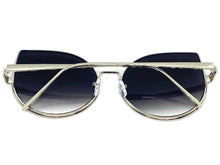 Oversized Exaggerated Vintage Retro Style SUNGLASSES Large Silver Frame 4125