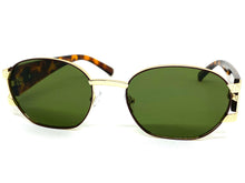 Classic Vintage Retro Hip Hop Style SUNGLASSES Oval Brown & Gold Metal Frame 5527