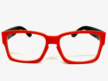 Classic Contemporary Modern Artsy Style Clear Lens EYEGLASSES Square Orange & Black Frame I020