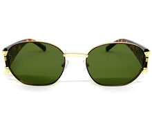 Classic Vintage Retro Hip Hop Style SUNGLASSES Oval Brown & Gold Metal Frame 5527