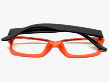 Classic Contemporary Modern Artsy Style Clear Lens EYEGLASSES Square Orange & Black Frame I020