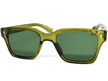 Classic Vintage Retro Style SUNGLASSES Square Olive Green Frame 5006