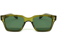 Classic Vintage Retro Style SUNGLASSES Square Olive Green Frame 5006