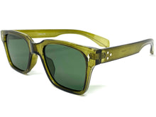 Classic Vintage Retro Style SUNGLASSES Square Olive Green Frame 5006