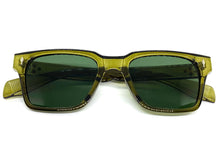 Classic Vintage Retro Style SUNGLASSES Square Olive Green Frame 5006