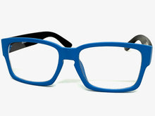 Classic Contemporary Modern Artsy Style Clear Lens EYEGLASSES Square Blue & Black Frame I020