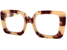 Oversized Vintage Retro Cat Eye Clear Lens EYEGLASSES Square Marble Frame - RX-Capable 2128