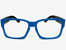 Classic Contemporary Modern Artsy Style Clear Lens EYEGLASSES Square Blue & Black Frame I020