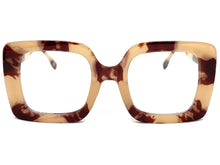 Oversized Vintage Retro Cat Eye Clear Lens EYEGLASSES Square Marble Frame - RX-Capable 2128