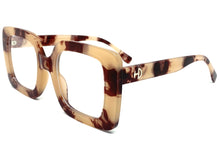 Oversized Vintage Retro Cat Eye Clear Lens EYEGLASSES Square Marble Frame - RX-Capable 2128