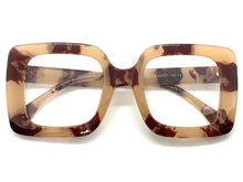 Oversized Vintage Retro Cat Eye Clear Lens EYEGLASSES Square Marble Frame - RX-Capable 2128