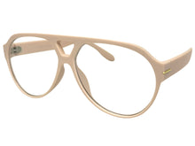 Classic Vintage Retro Aviator Style Blue Light Block EYEGLASSES Cream Frame 15036