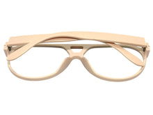 Classic Vintage Retro Aviator Style Blue Light Block EYEGLASSES Cream Frame 15036