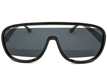 Oversized Exaggerated Modern Rerto Shield Style SUNGLASSES Large Black Frame 5013