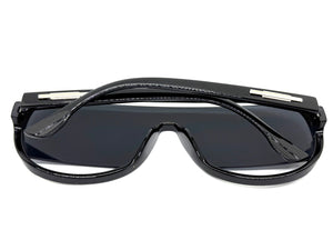 Oversized Exaggerated Modern Rerto Shield Style SUNGLASSES Large Black Frame 5013