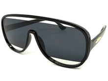 Oversized Exaggerated Modern Rerto Shield Style SUNGLASSES Large Black Frame 5013