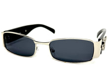 Classic Modern Retro Hip Hop Style SUNGLASSES Square Silver & Black Frame 1602