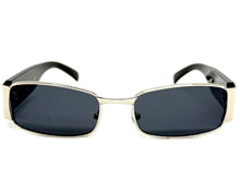 Classic Modern Retro Hip Hop Style SUNGLASSES Square Silver & Black Frame 1602