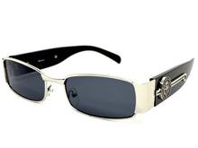 Classic Modern Retro Hip Hop Style SUNGLASSES Square Silver & Black Frame 1602