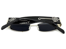 Classic Modern Retro Hip Hop Style SUNGLASSES Square Silver & Black Frame 1602