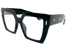 Oversized Vintage Retro Style Clear Lens EYEGLASSES Thick Square Black Frame E2088