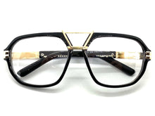 Classic Vintage Retro Hip Hop Style Clear Lens EYEGLASSES Black & Gold Frame 1898