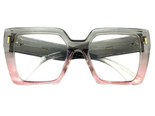 Oversized Vintage Retro Style Clear Lens EYEGLASSES Thick Square Gray Frame E2088
