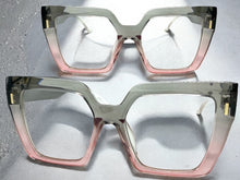 Oversized Vintage Retro Style Clear Lens EYEGLASSES Thick Square Gray Frame E2088