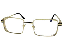 Classy Elegant Modern Contemporary Style Clear Lens Blue Light Block Computer EYEGLASSES Square Gold Frame 76017