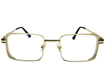 Classy Elegant Modern Contemporary Style Clear Lens Blue Light Block Computer EYEGLASSES Square Gold Frame 76017