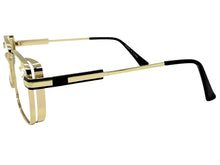 Classy Elegant Modern Contemporary Style Clear Lens Blue Light Block Computer EYEGLASSES Square Gold Frame 76017
