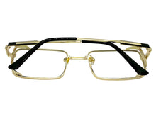 Classy Elegant Modern Contemporary Style Clear Lens Blue Light Block Computer EYEGLASSES Square Gold Frame 76017