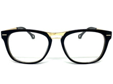 Classic Vintage Retro Style Clear Lens EYEGLASSES Black & Gold Frame 80589