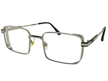Classy Elegant Modern Contemporary Style Clear Lens Blue Light Block Computer EYEGLASSES Square Silver Frame 76017