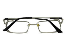 Classy Elegant Modern Contemporary Style Clear Lens Blue Light Block Computer EYEGLASSES Square Silver Frame 76017