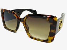 Oversized Luxury Vintage Retro Style SUNGLASSES Large Super Thick Leopard Frame 15013