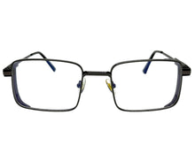 Classy Elegant Modern Contemporary Style Clear Lens Blue Light Block Computer EYEGLASSES Square Gunmetal Frame 76017