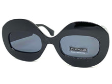 Oversized Vintage Retro Style SUNGLASSES Large Round Black Frame 4724