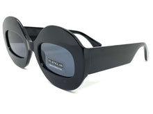 Oversized Vintage Retro Style SUNGLASSES Large Round Black Frame 4724