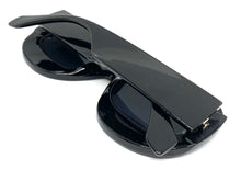 Oversized Vintage Retro Style SUNGLASSES Large Round Black Frame 4724