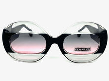 Oversized Vintage Retro Style SUNGLASSES Large Round Black Frame 4724