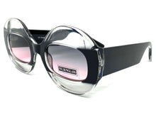 Oversized Vintage Retro Style SUNGLASSES Large Round Black Frame 4724